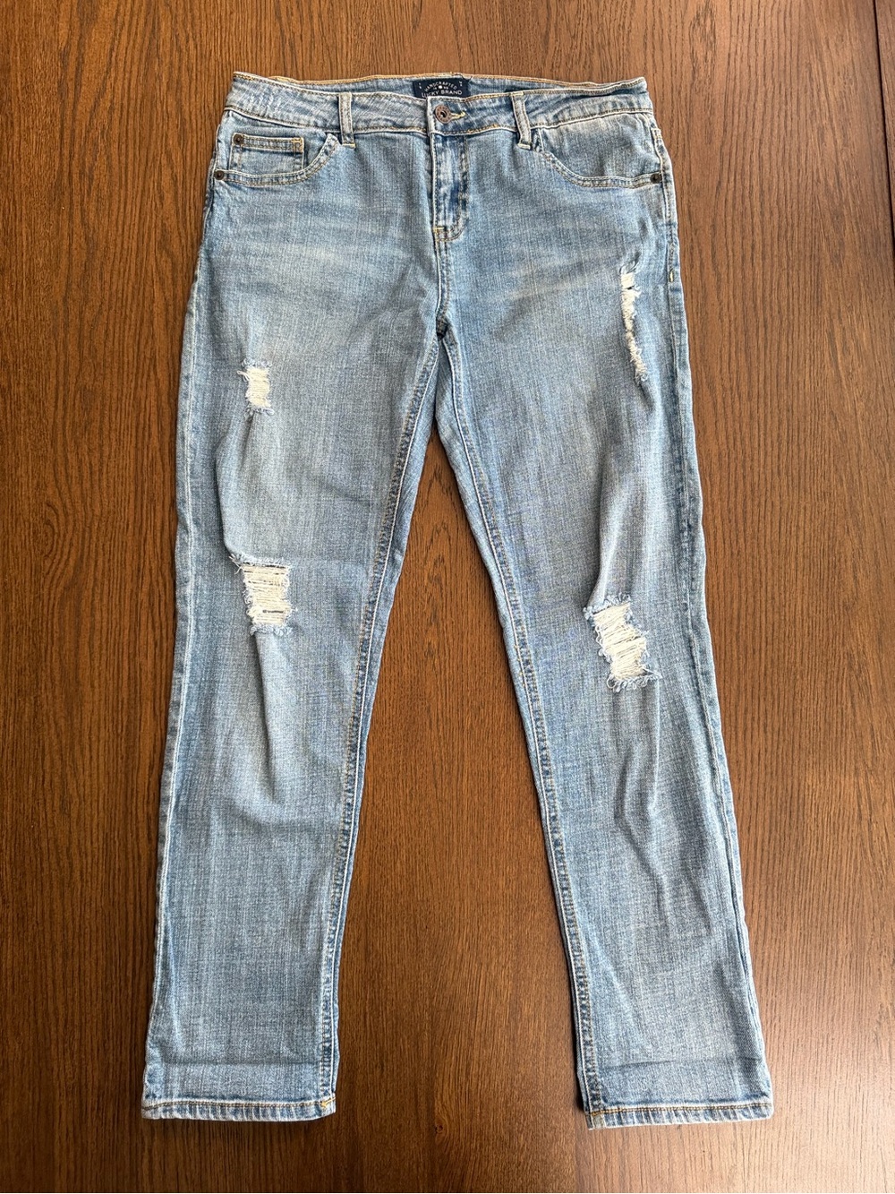 Lucky Brand Dylan Boyfriend Distressed Denim Jeans